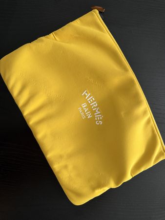 Hermès Bain Paris Kosmetiktasche Gelb Neuer Zustand