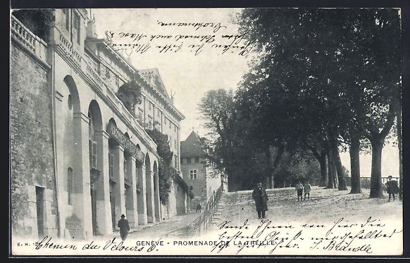 Cartoline postali: AK Genève, Promenade de la Treille – Usato da Berlin venduto da bartko-reher