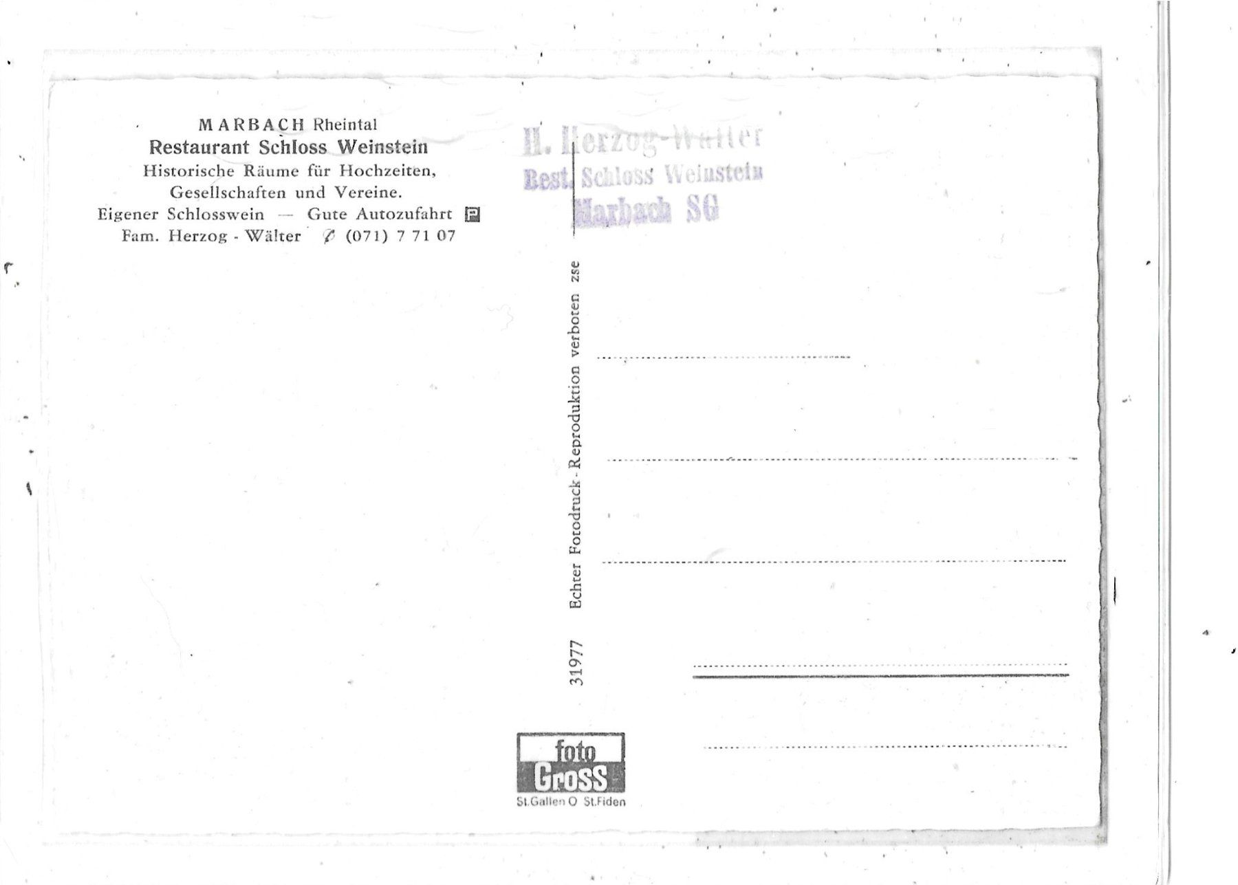 Cartoline postali: SG Marbach mit Schloss Weinstein – Usato da Schocherswil venduto da Wilare 1