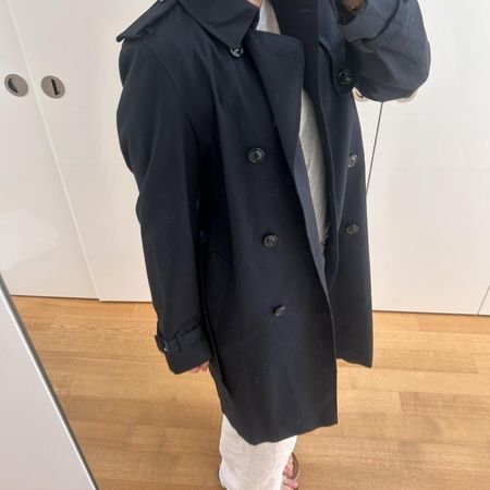 Langer Trenchcoat von Mango in Navy Blue