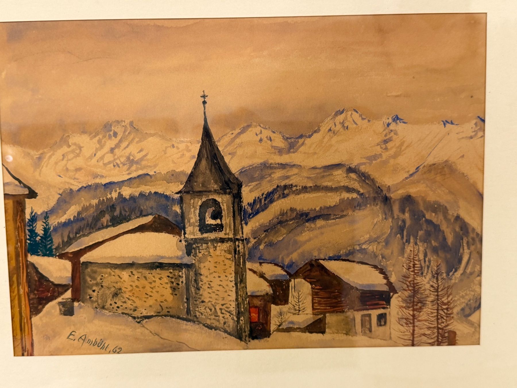 Gemälde: E. Ambühl 1962 Original Gemälde – Gebraucht aus Basel von PAUL_ART