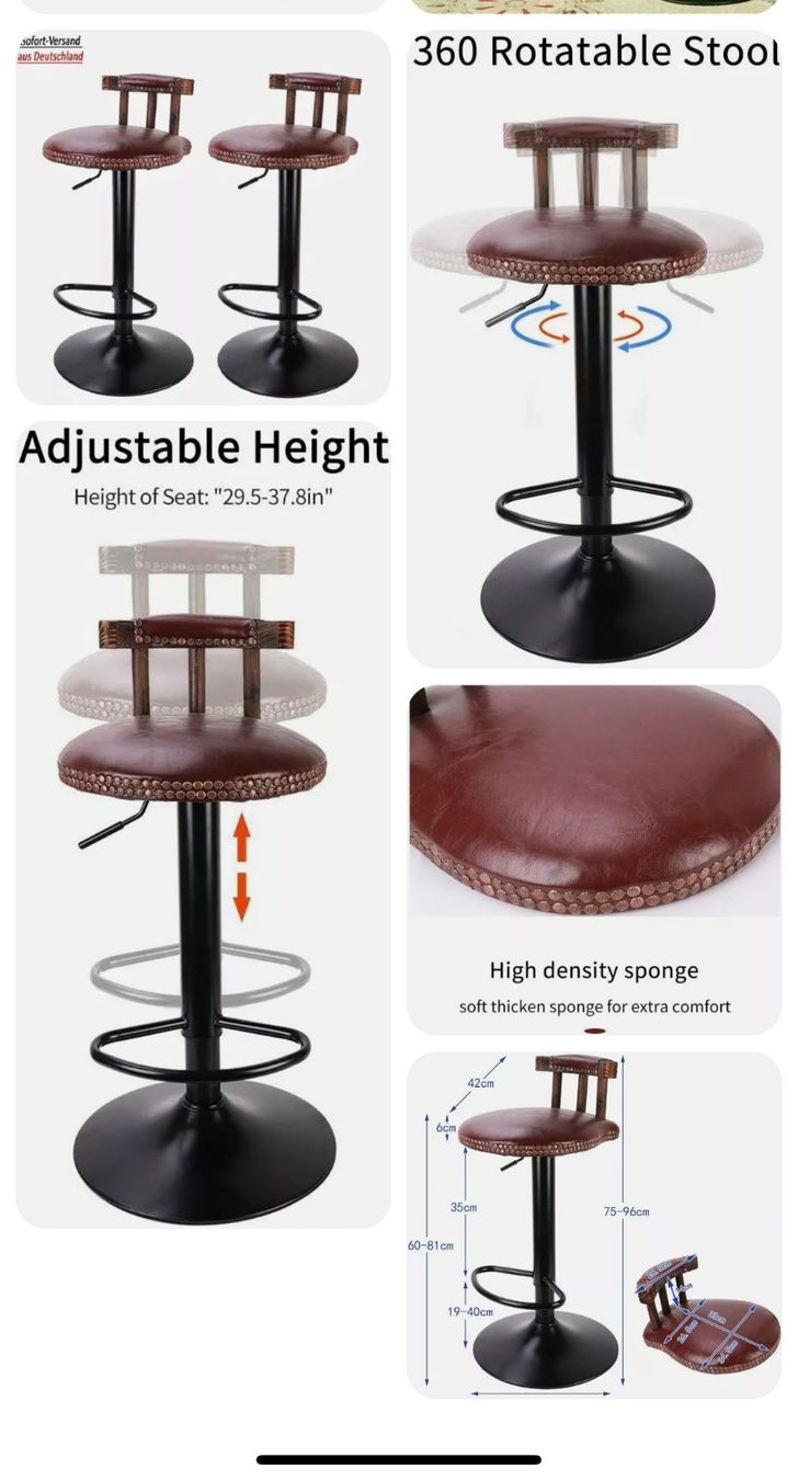 Sgabelli: Barhocker 2x Set Barstühle mit lehne – Nuovo e nell'imballaggio originale da Amriswil venduto da JaJa-Express 2