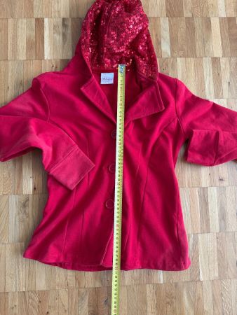 Rote Blazer Jacke mit Kapuze, Gr. 36.38/S, Top