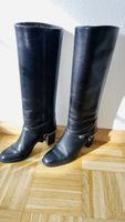 Elegante Vintage Lederstiefel, Grösse 38