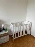 White Baby Cot bed and  canopy net Excellent Condition