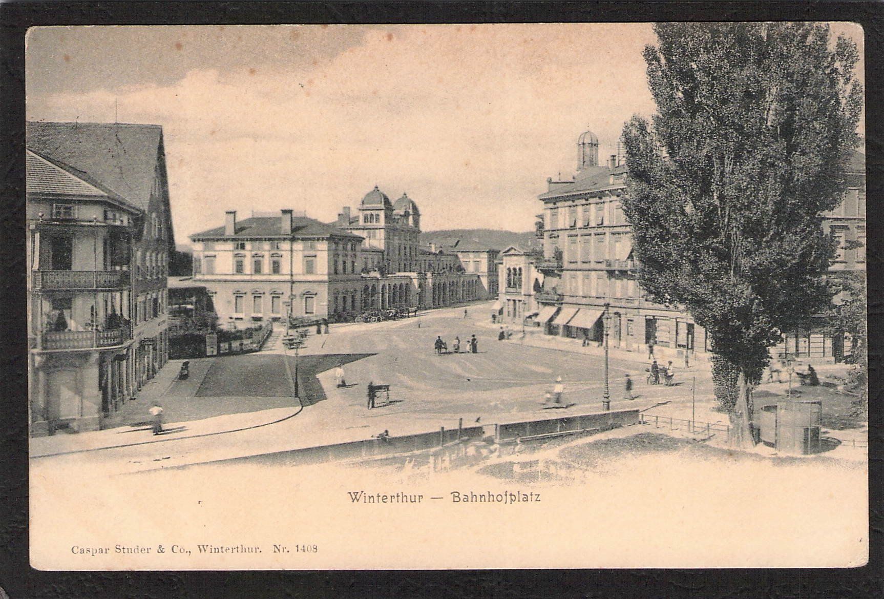 Cartoline postali: Winterthur , Bahnhofplatz , gel. 1903 – Usato da Reichenburg venduto da Pipo-67