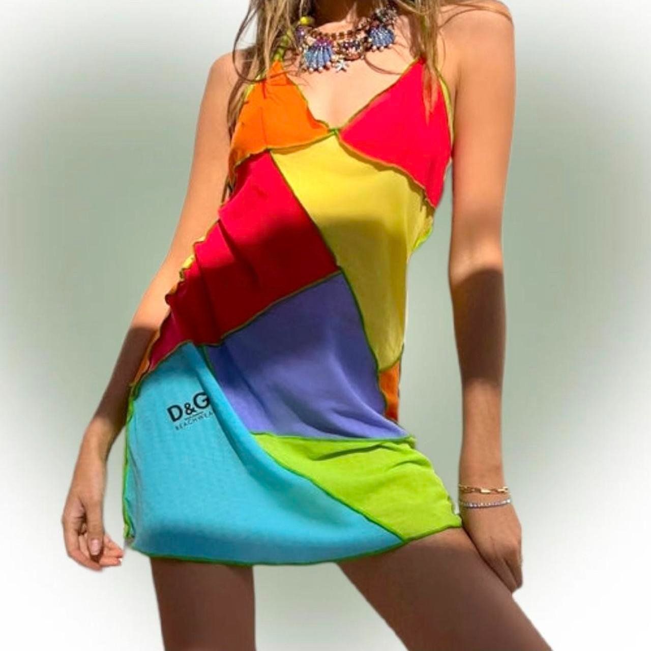 Dolce & Gabbana Vestiti: Vintage 2003 Dolce & Gabbana mesh patchwork mini dress – Usato da Lausanne venduto da l0ok0co0l 1