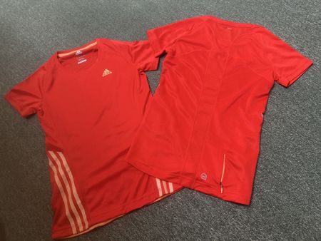 2x ADIDAS Sport T-Shirts Gr.34 rot 