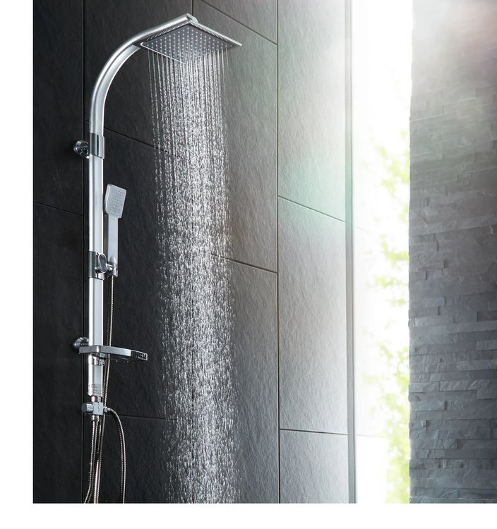 Homevacious Duschsystem Matter Black – Regendusche Mit Handbrause, Thermostat, Rough-in Valve, Komplettset