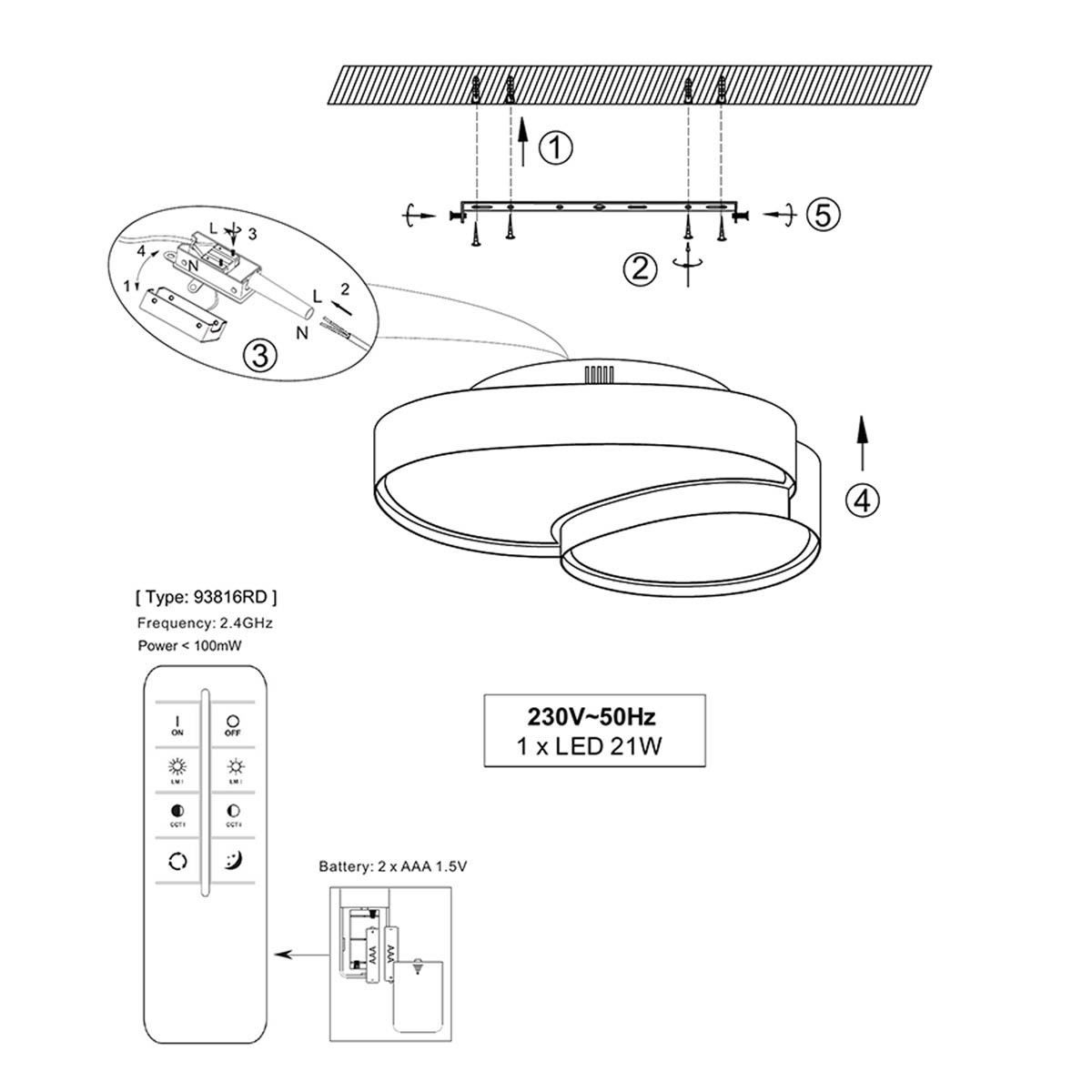 Kronleuchter & Deckenlampen: LED Deckenleuchte, Dimmer, 43 cm x 36 cm – Neu (gemäss Beschreibung) aus Kreuzlingen von Smart-Light 6