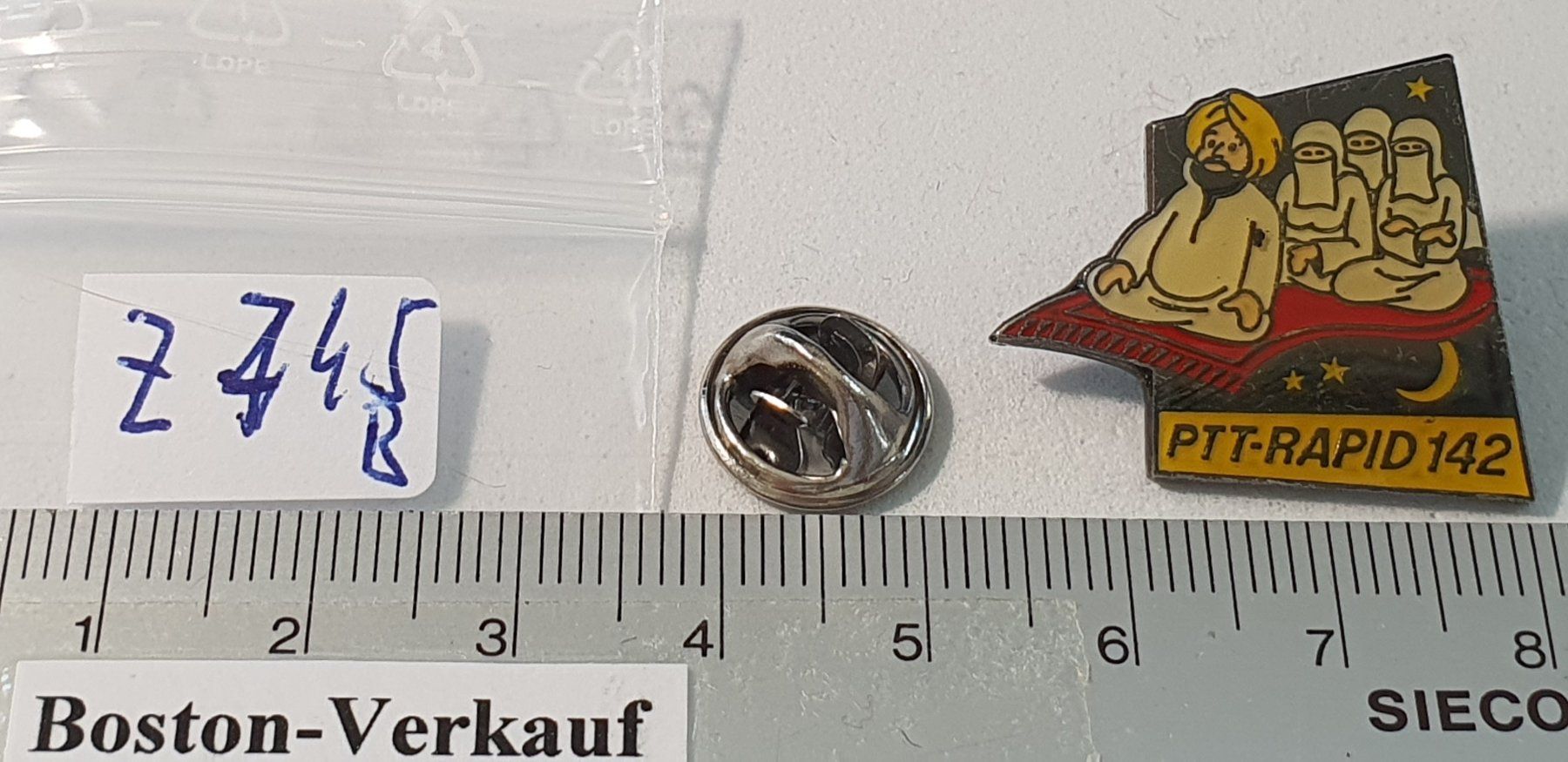 Placchette & Badge: Z745B - Pin PTT Post Rapid 142 – Usato da Reinach BL venduto da Boston-Verkauf 1