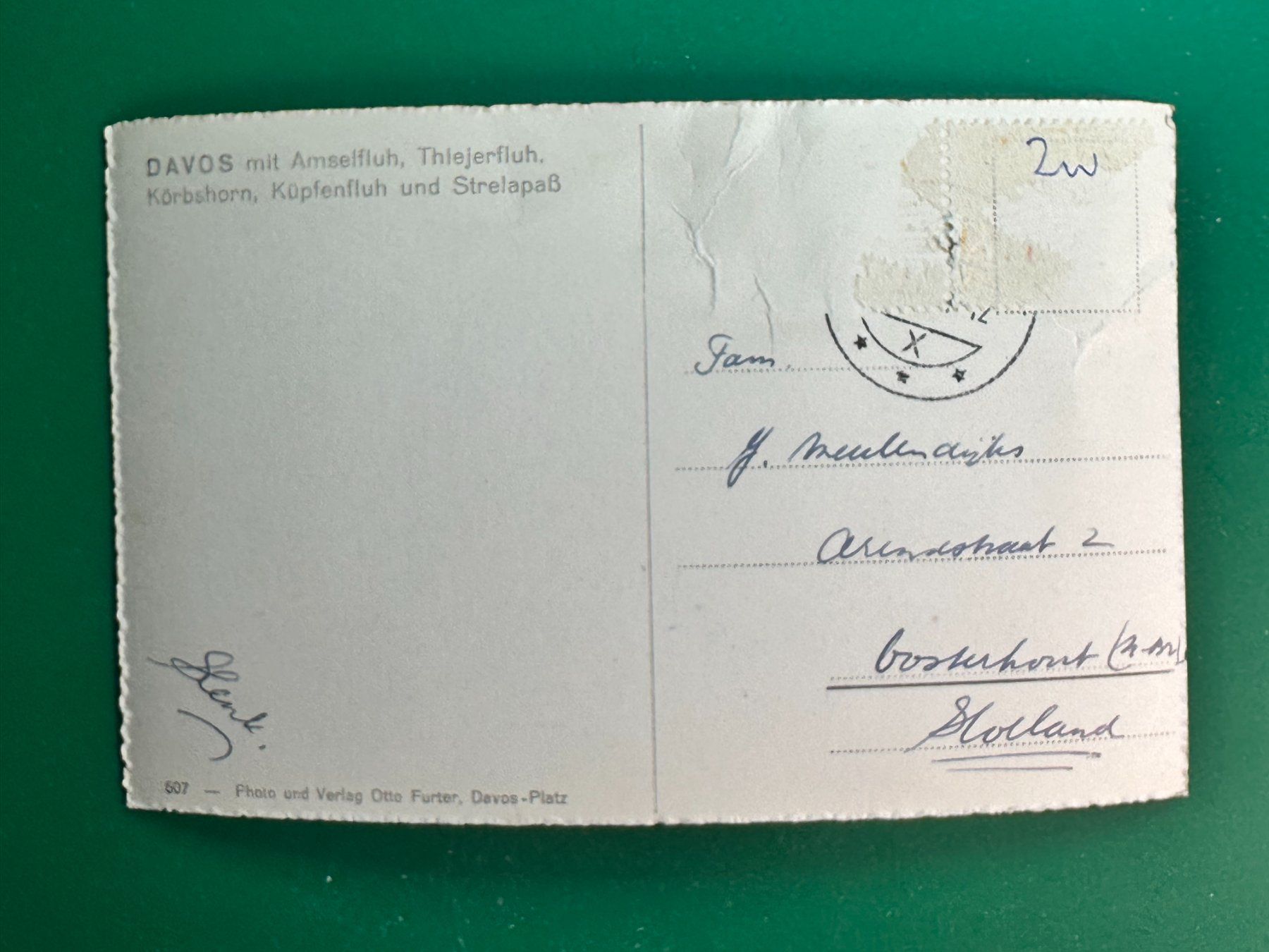 Cartoline postali: Davos mit Amselfluh – Usato da Steg VS venduto da danwer74 1