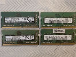 4x 8GB DDR4 RAM Riegel PC4-2666V-SA1-11 Samsung/Hynix