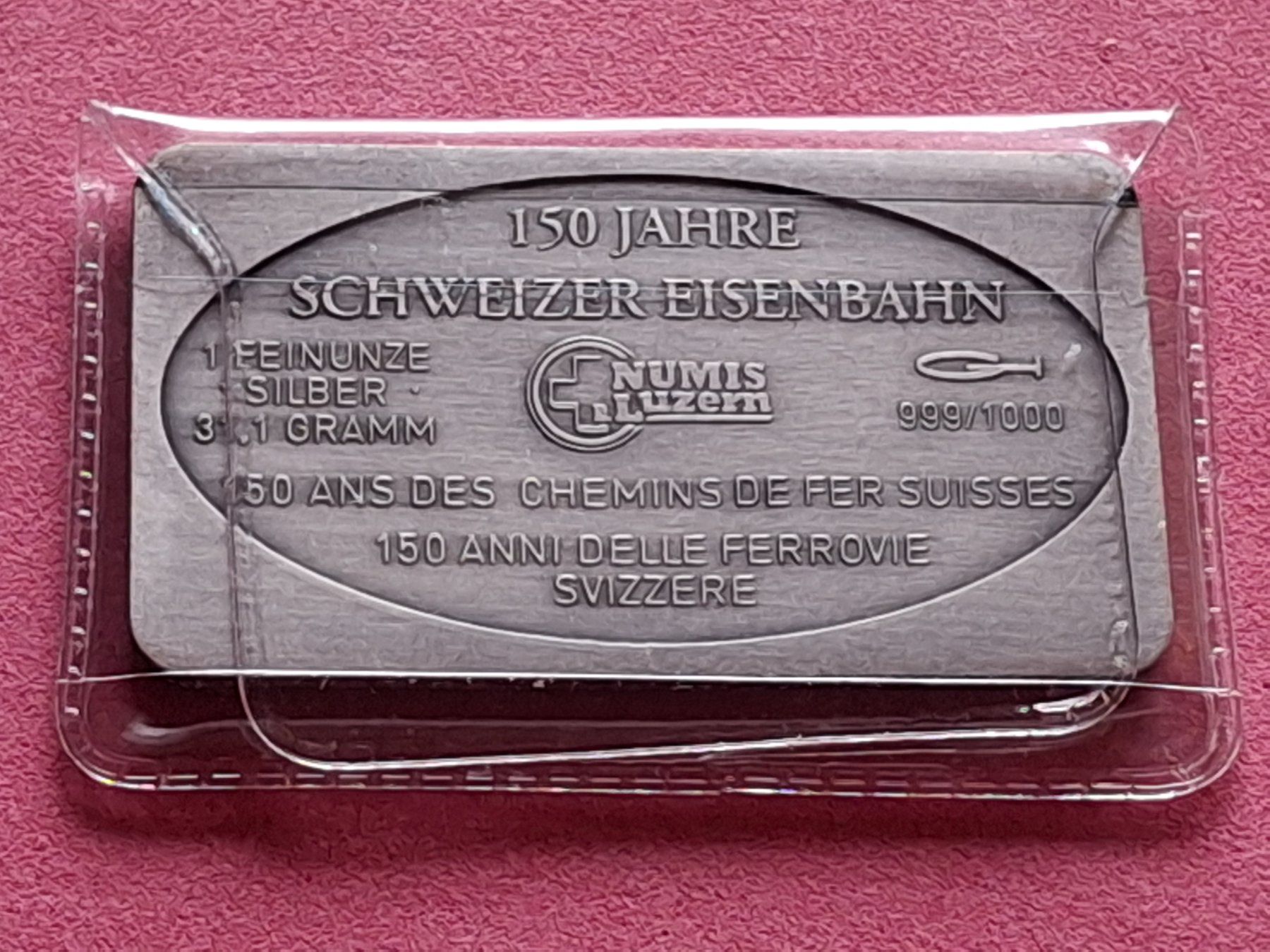 Métaux précieux: CH EISENBAHN - JUNGFRAUBAHN - OVP – D'occasion à Boniswil par dpd4coins 1