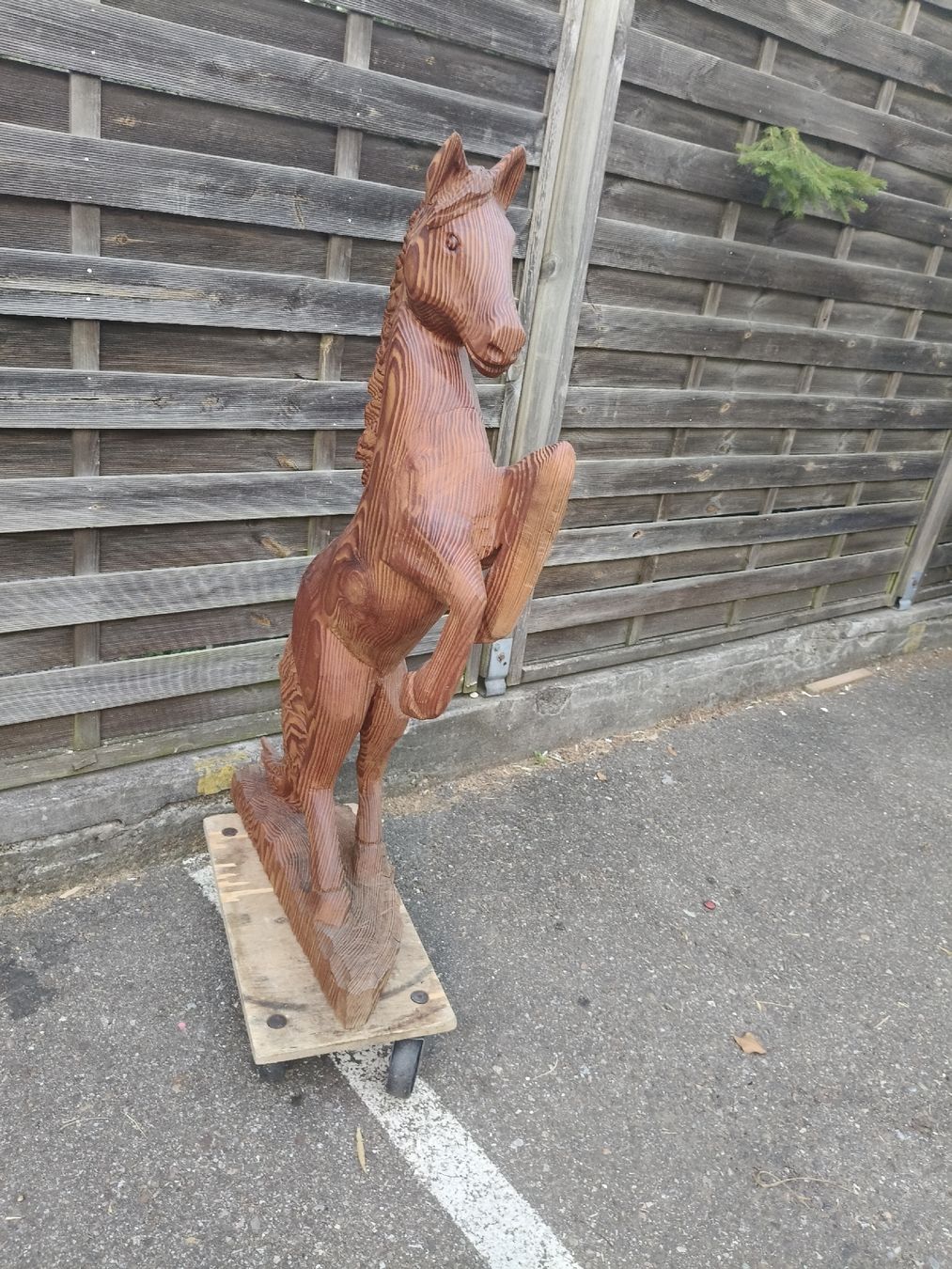 Sculptures & Statues: Massive Holzskulptur, Pferd  – D'occasion à Zwingen par inf_2blh 3