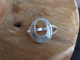 RING MIT PERLMUTT INLAY SILBER 925