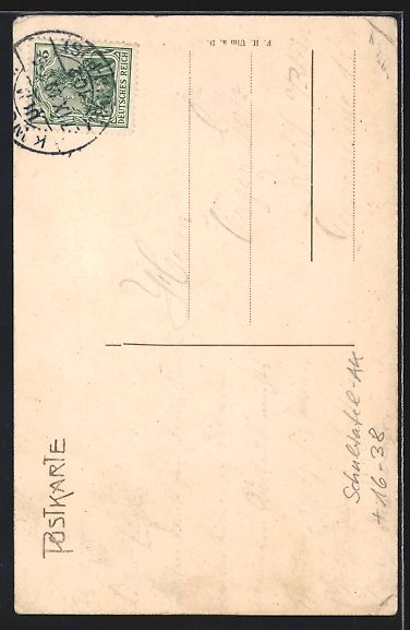 Cartoline postali: Schultafel-AK Ulm / Donau, Totalansicht  – Usato da Berlin venduto da bartko-reher 1