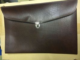 Elegante Vintage Leder Dokumenten Mappe, Top Zustand!