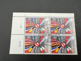 1992  Erstag gest.Viererblock mit Tab (K35)