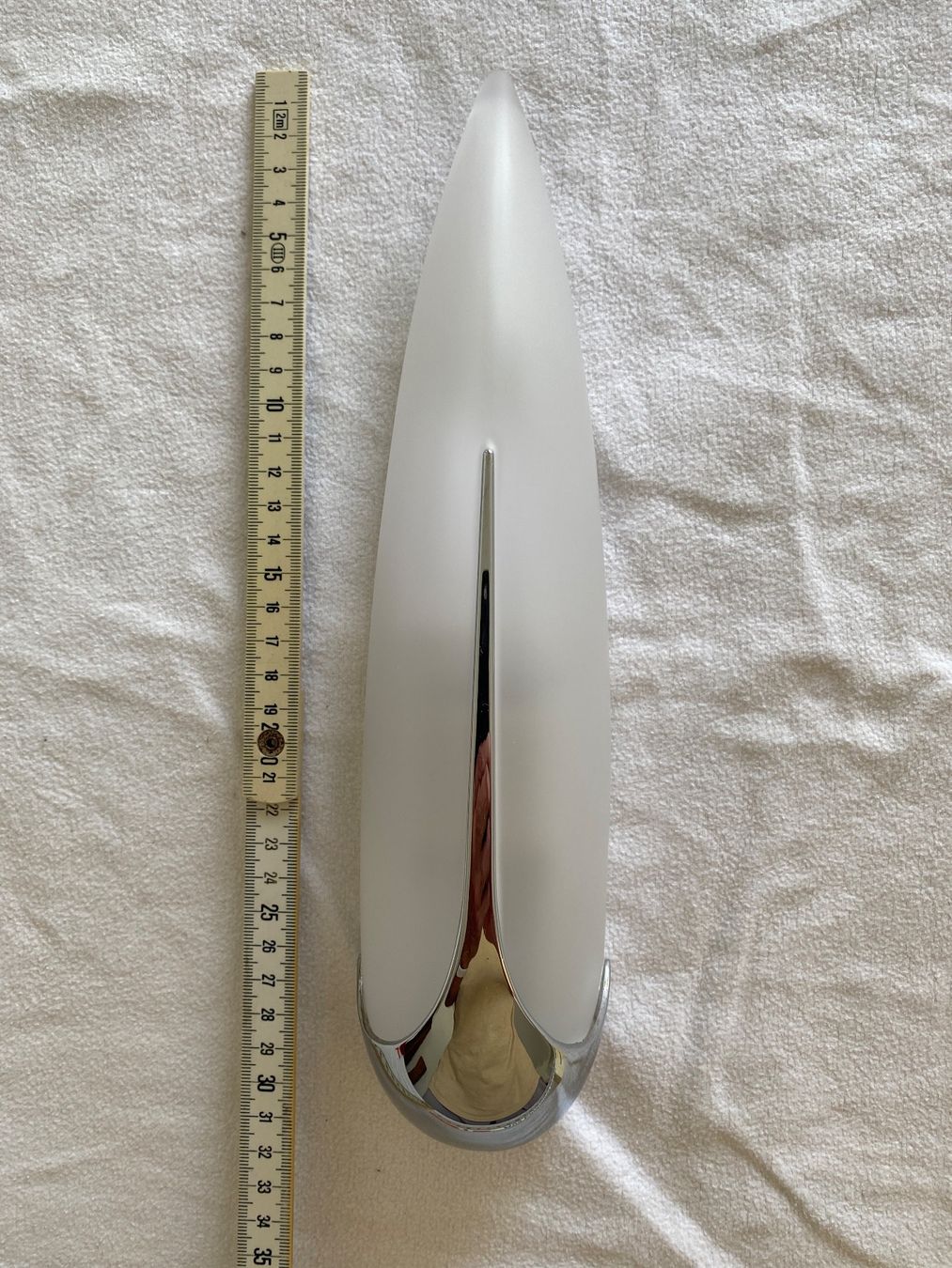 Lampade: Schöne mattglas Wandlampe mit Chromelement – Usato da Maur venduto da privat101 1