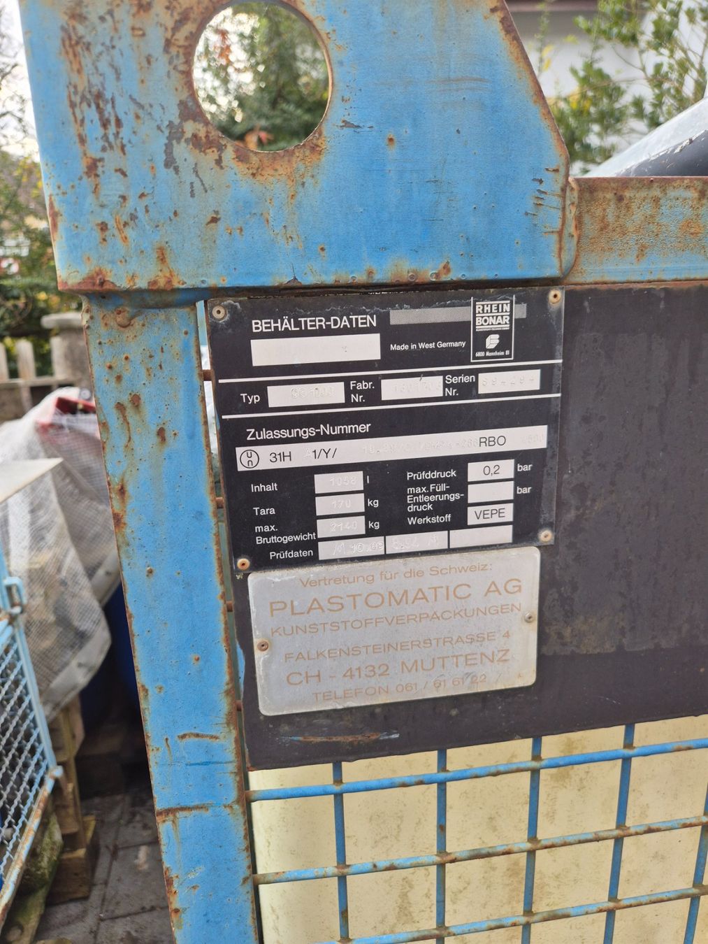 Contenitori edile: Gittercontainer 1000lt auf Palette von – Usato da Zwingen venduto da czo_52t5 1