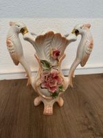 Capodimonte Vintage Amphore Vase Italy Blumen Vögel H: 37cm