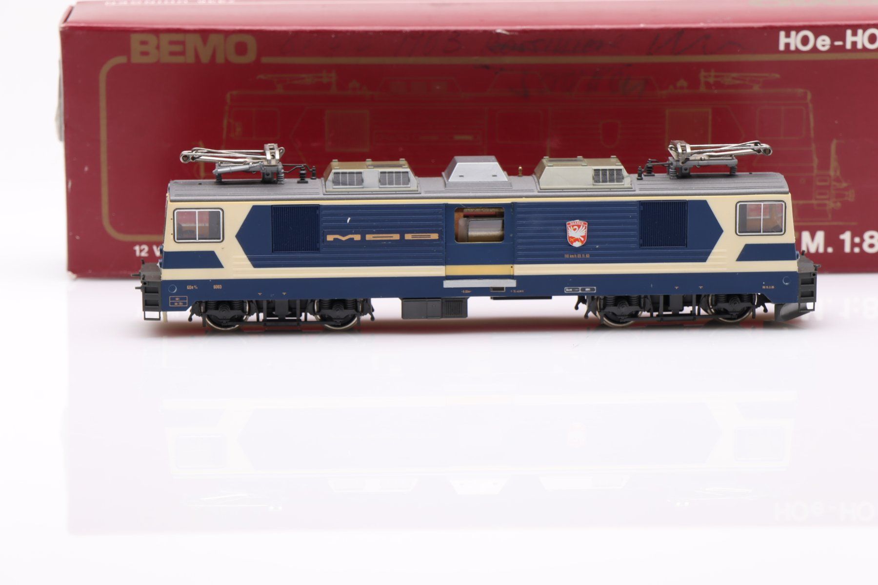 Bemo Modellini di ferrovie: Bemo 1280 302 MOB GDe 4/4 "SAANEN" DC, H0m – Usato da Ried (Muotathal) venduto da Modellbahn.swiss 1