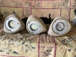 3er Set Steinleuchten Gartenleuchten Aussenleuchten Top Zust