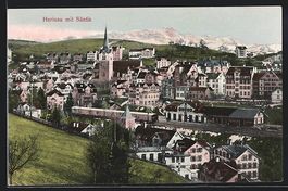 AK Herisau, Panoramablick mit Säntis