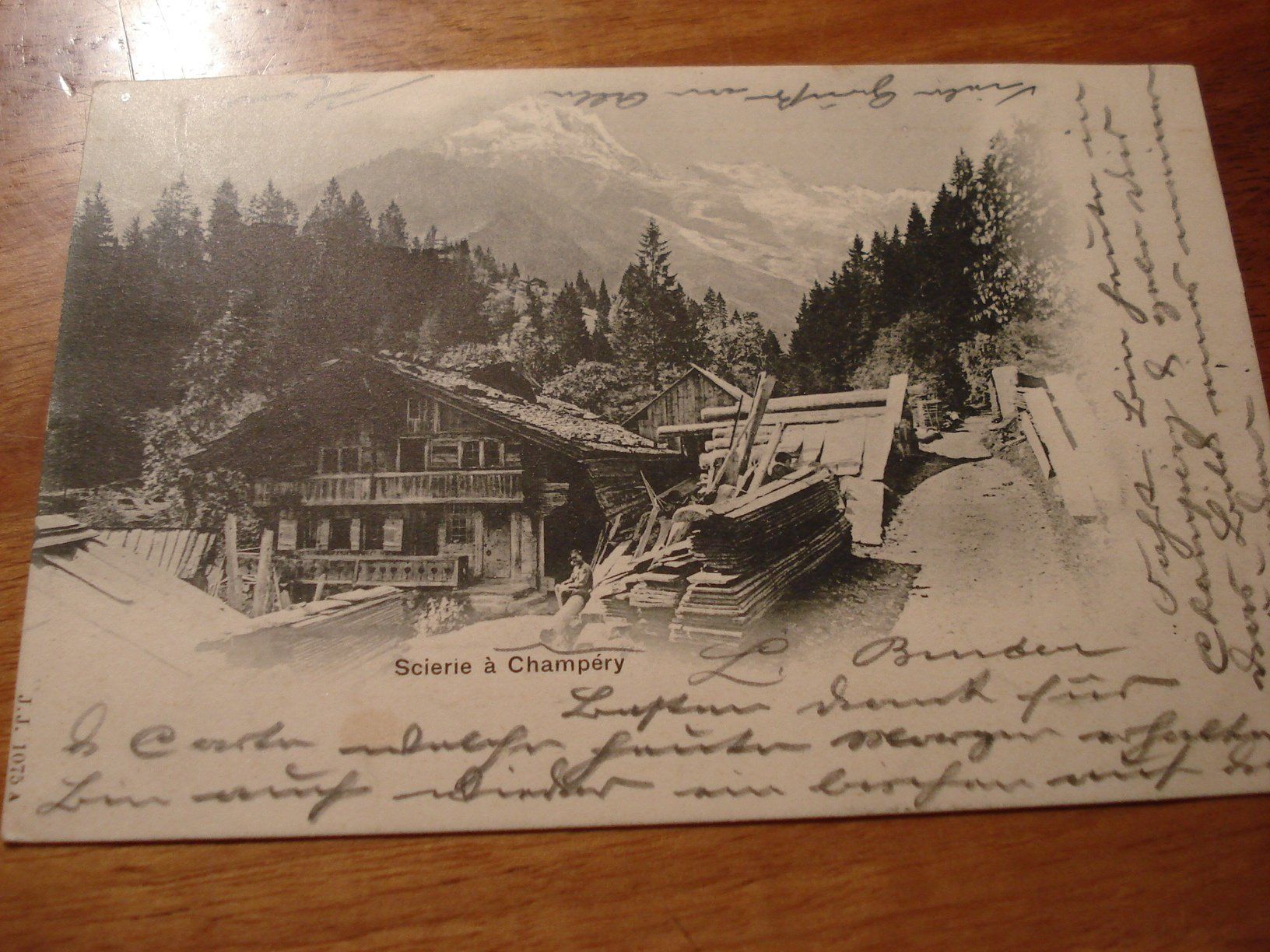 Cartoline postali: Scierie a Champery, Sägerei, 1903. o Champery – Usato da Niederwil AG venduto da morostahu