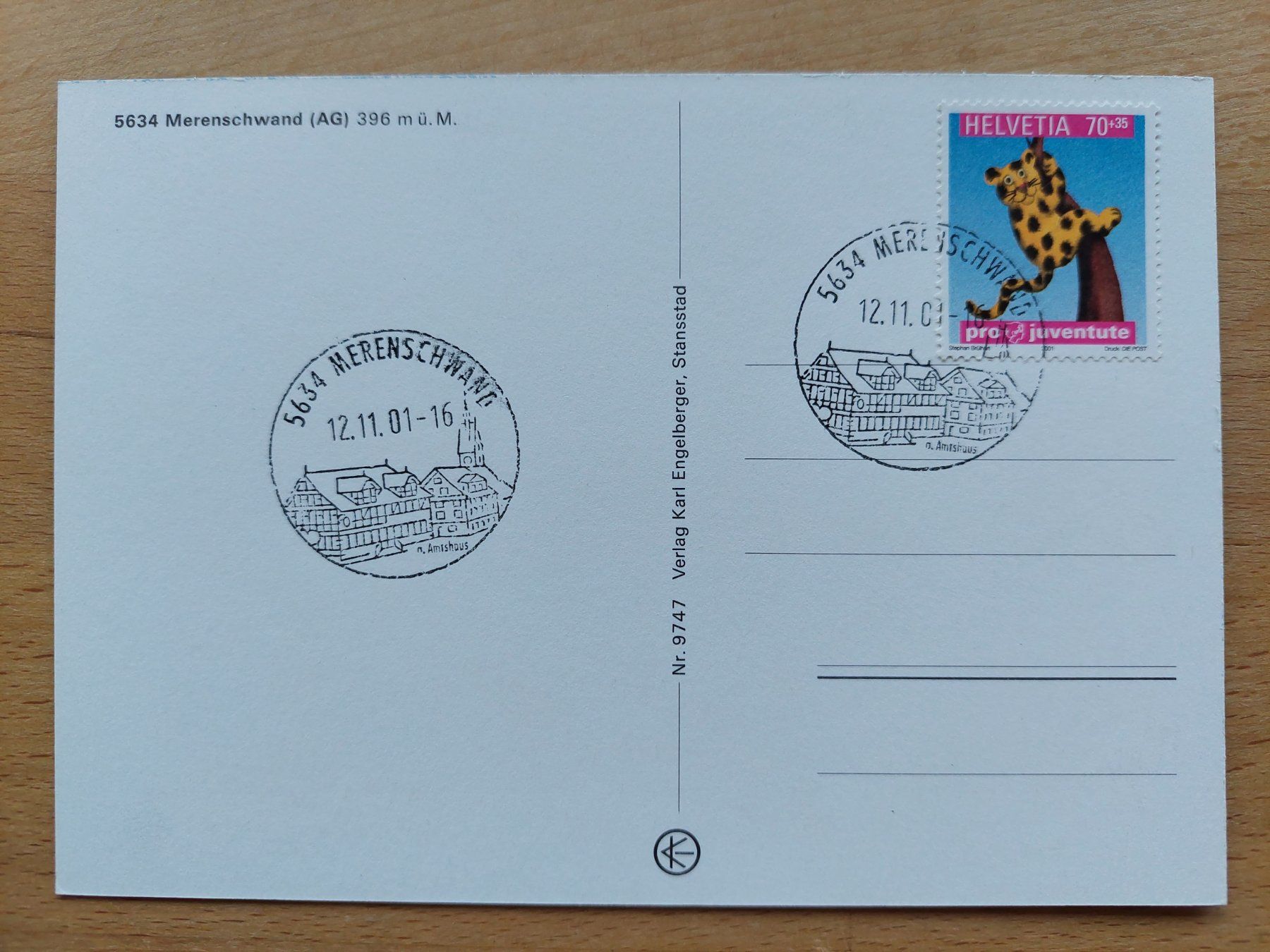 Ansichtskarten: AK Merenschwand gestempelt 12.11.01 – Gebraucht aus Obfelden von Foto_Bild_Kunst_Buch 1