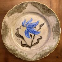 Ancienne assiette décorative Langenthal Suisse, décor floral