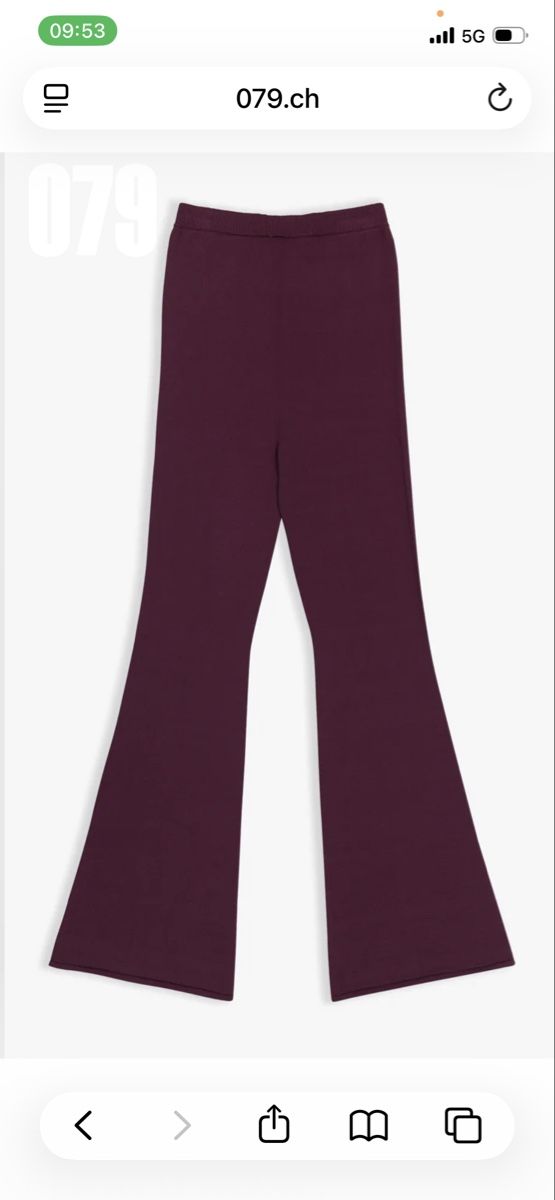 Pantaloni: Schlaghose bordeaux rot, von 079, Grösse S – Nuovo (secondo la descrizione) da Zollikon venduto da Ranunkulus 2