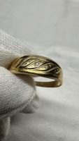 18K Gelbdgold feiner Ring mit kleinen Diamanten