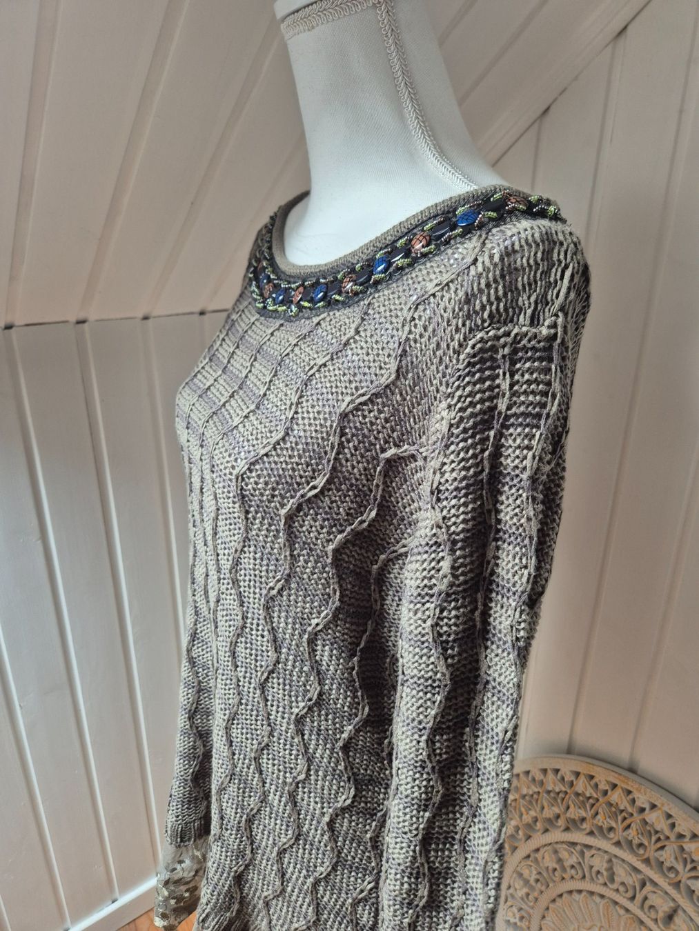 Maglioni & Felpe: AMY VERMONT  💎  long pullover knit olive  Grösse 44 – Usato da Niederweningen venduto da Obson 3