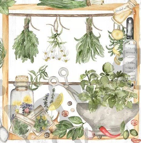 Tovaglioli: Serviette herbs & spices (1586) 2Stk. – Nuovo (secondo la descrizione) da Schlatt TG venduto da kreativ-atelier