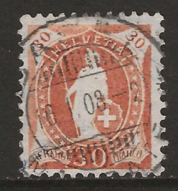 Alle Briefmarken: 1908 : Stehende Helvetia Nr. 96B   KP 650.-- – Gebraucht aus Gümligen von Geniusbuy