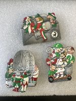 3 bemalte Basler Fasnachtsplaketten Silber 2018 19 20