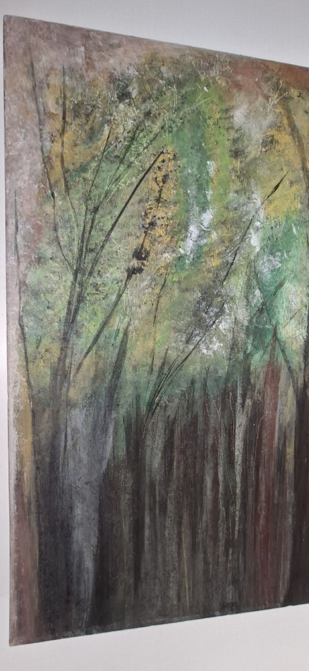 Dipinti: Gemälde" Herbstwald " handmade 50×60×4 – Nuovo (secondo la descrizione) da Riehen venduto da Steinbock1970 4