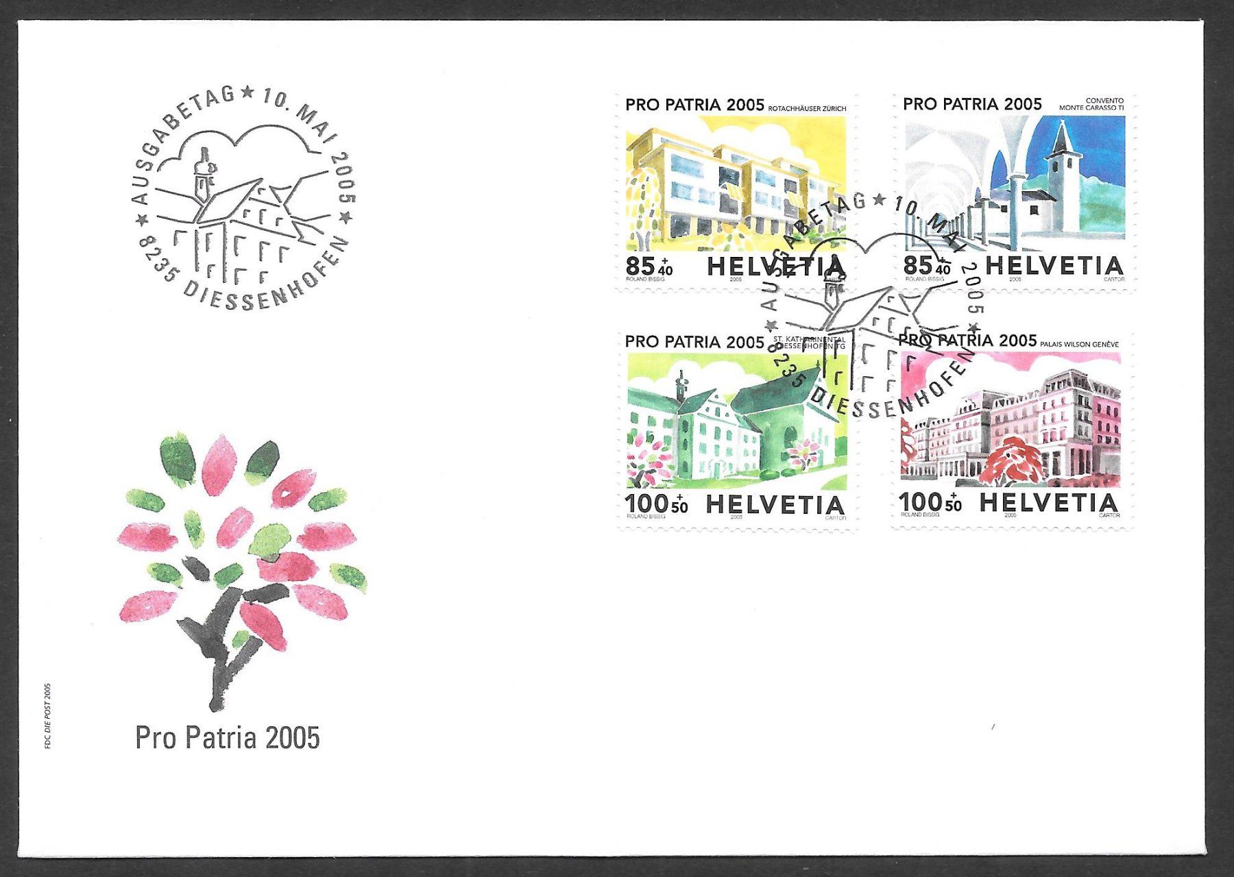 Alle Briefmarken: FDC Pro Patria Serie 2005; B288-B291; ET 10.5.2005 – Neu (gemäss Beschreibung) aus Olten von clotaldi