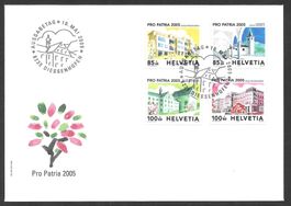 FDC Pro Patria Serie 2005; B288-B291; ET 10.5.2005