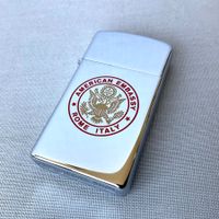 🔥 vintage ZIPPO – AMERICAN EMBASY ROME ITALY – Slim – 1976