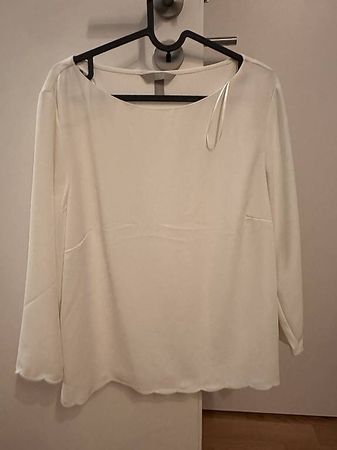 Weisse Bluse, Gr 42, 3/4 Ärmel