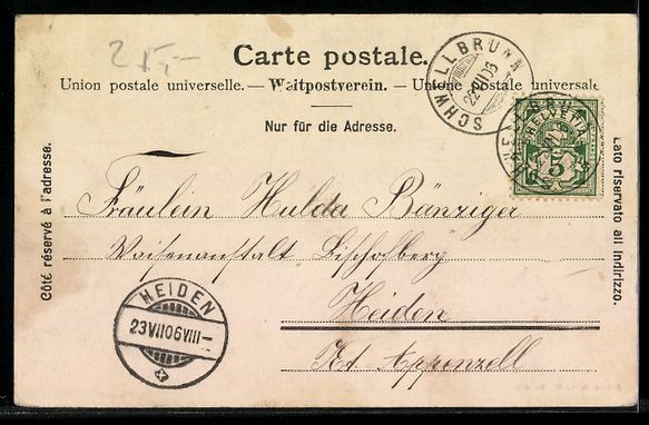 Cartoline postali: AK Herisau, Poststrasse, 1906 – Usato da Berlin venduto da bartko-reher 1
