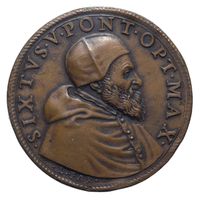 Sixtus V. 1585-1590, AE-Restitutionsmedaille o.J. (18.Jhdt.)
