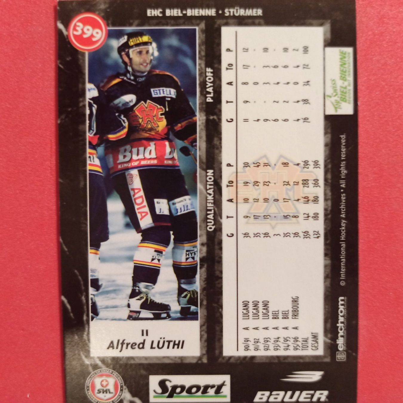 Carte collezionabili: Alfred Lüthi - EHC BIEL - 1996/97 – Usato da Dübendorf venduto da kb86_MOVIE 1