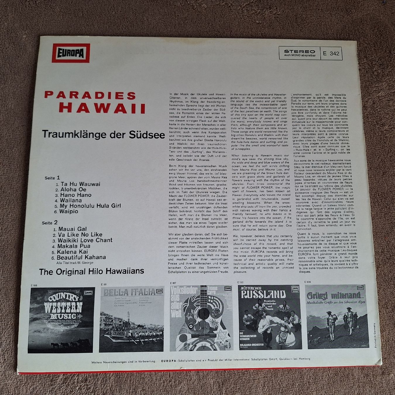 Schallplatten: Schallplatte. Paradies Hawaii – Gebraucht aus Winterthur von Goldpipau 1