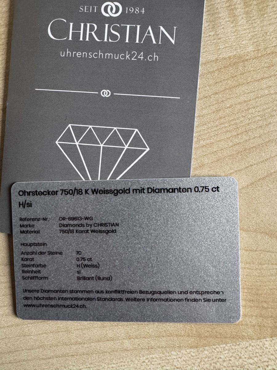 Christ Orecchini pendenti & Orecchini a lobo: Christian Ohrstecker Weissgold/ last price bis ende monat – Nuovo (secondo la descrizione) da Münchenstein venduto da By.gabriela.v 7