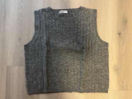 Strickpullunder gerippt grau M neu