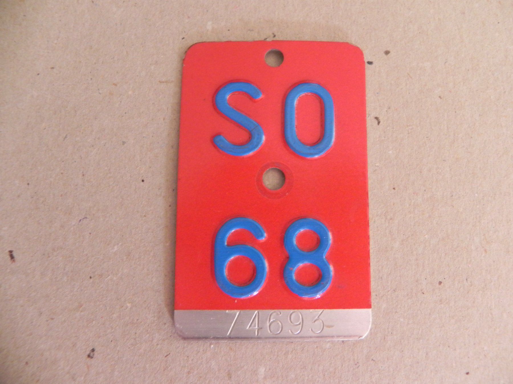Ecriteaux: Velonummer Rad Velo SO 1968 Solothurn 68 Nummer Geschenk – D'occasion à Siebnen par krimsie